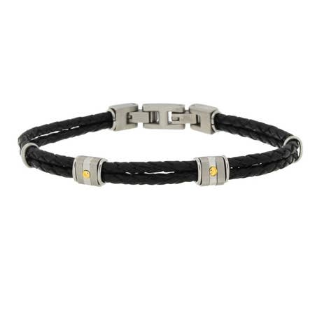 H2on-armband, 18-karaats detail zwart voor wholesale door Midhaven Ltd - Tribal Steel