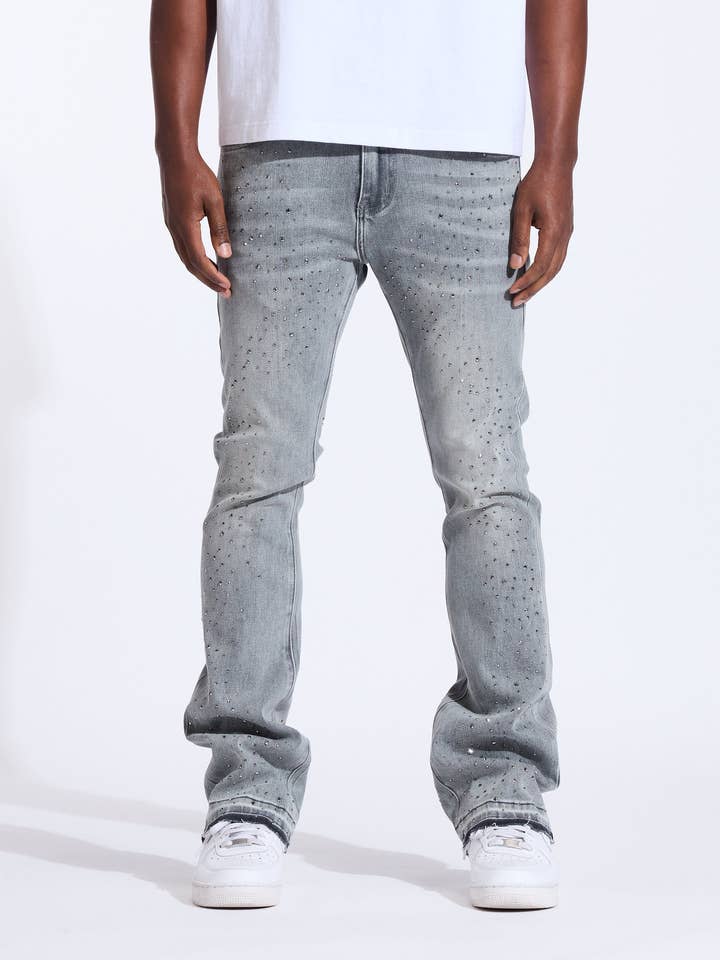 Wiz Flare Denim (gris glacé) pour la vente par Crysp Denim
