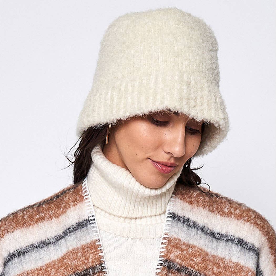 Fashion City - Wholesale Bucket Hat - Women's - Super Soft and Fuzzy Solid Bucket Hat10