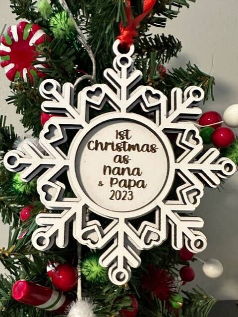 First Christmas as......Personalized Ornament for wholesale by Ladybug Jane Gifts