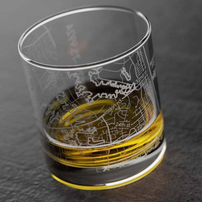 Well Told - Wholesale Cocktail/Liquor Glass - Virginia Beach, VA City Map - Etched Whiskey Rocks Glass3