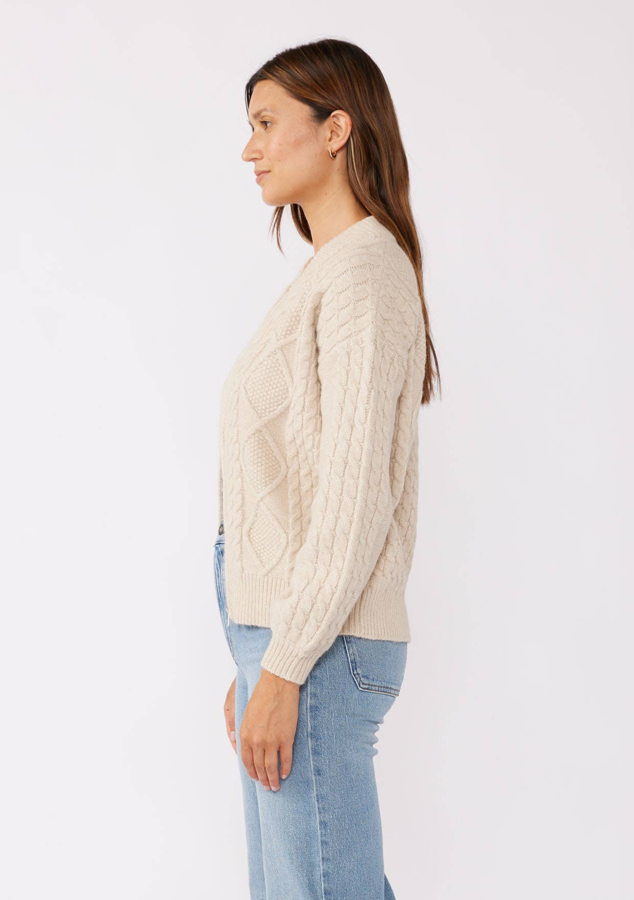 Lovestitch - Wholesale Cardigan - Women's - Long Sleeve Cable Zip-Up Coatigan7