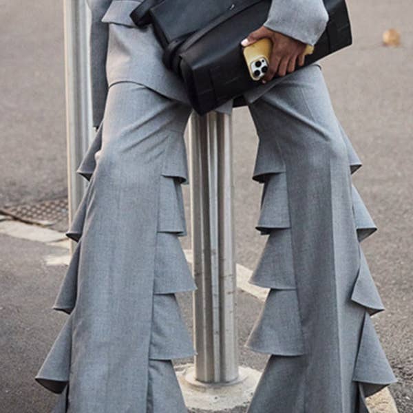 Diamond Patch Side Cutout Flared Jeans for wholesale by Plush Looks