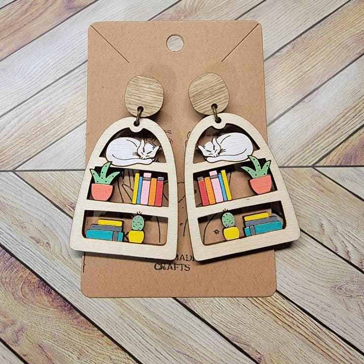 Bookshelf Earrings for wholesale by Mars & Me