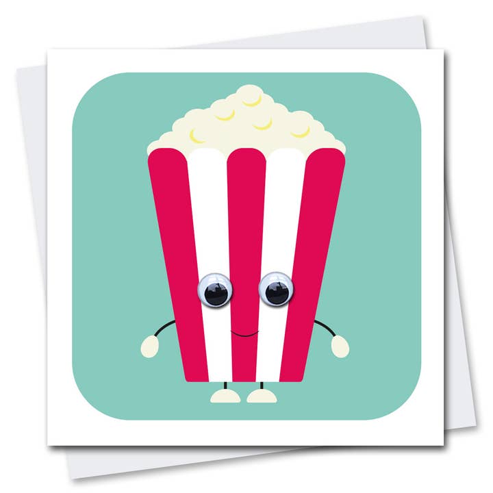 Carta Popcorn | Carta Serata Cinema | Carta Cinefilo per la vendita all'ingrosso da parte di Stripey Cats Cards