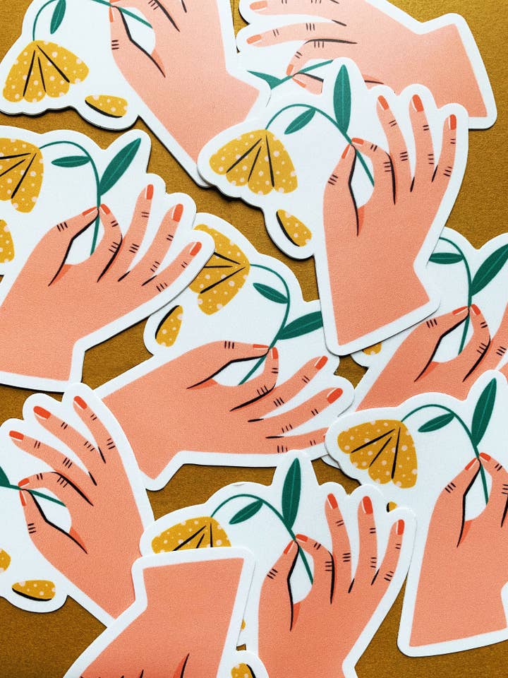 Pegatina mano flor para venta al por mayor de Olivia Faye Co