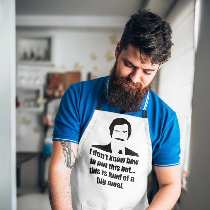 Funny Apron Parks and Recreation Ron Burgundy The Office for wholesale by Jackson + Wyatt
