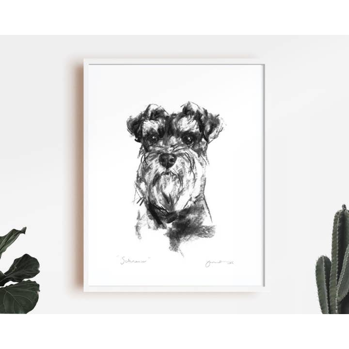 Paint My Dog - Vendita all'ingrosso Stampa artistica - Stampa da disegno con cane, ritratto di schnauzer - stampa artistica di cani