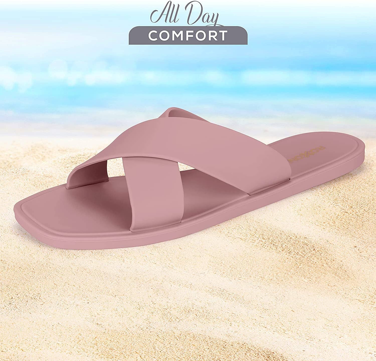 Roxoni - Vente Sandales – femme - Sandale à bretelles croisées de couleur mate pour femmes 31238