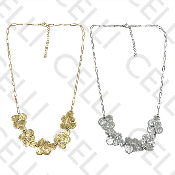 Collana in acciaio - foglia per la vendita all'ingrosso da parte di Celli Biju