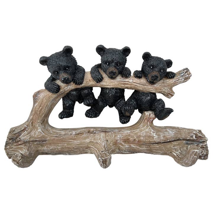 Décoration murale suspendue en forme d'ours noir Cubs Lodge Forest pour la vente par De Leon Collections