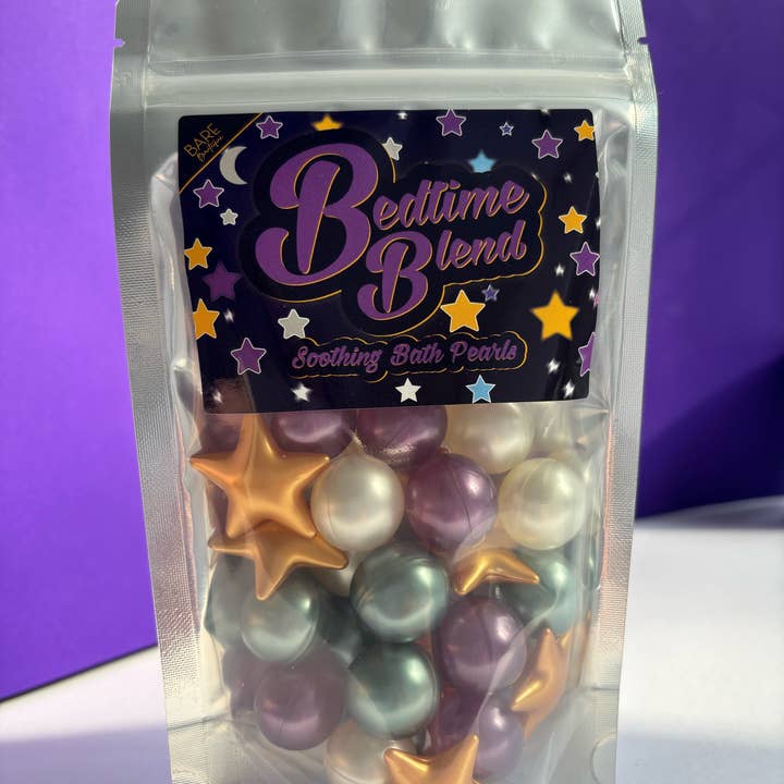Bare Boutique – wholesale Bath bomb/fizz – Bedtime Blend - 30 Bath Pearls. Lavender, Coconut and Lotus.