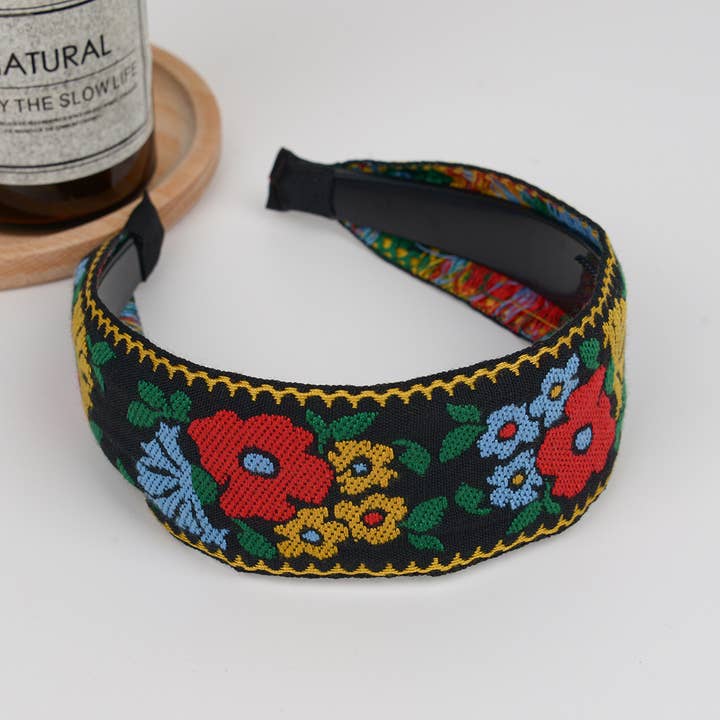 TheDivaSoap - Wholesale Fashion Headband - Women's - Boho Embroidered Floral Headband