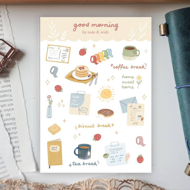 Good Morning - Washi Sticker Sheet for wholesale by Note & Wish