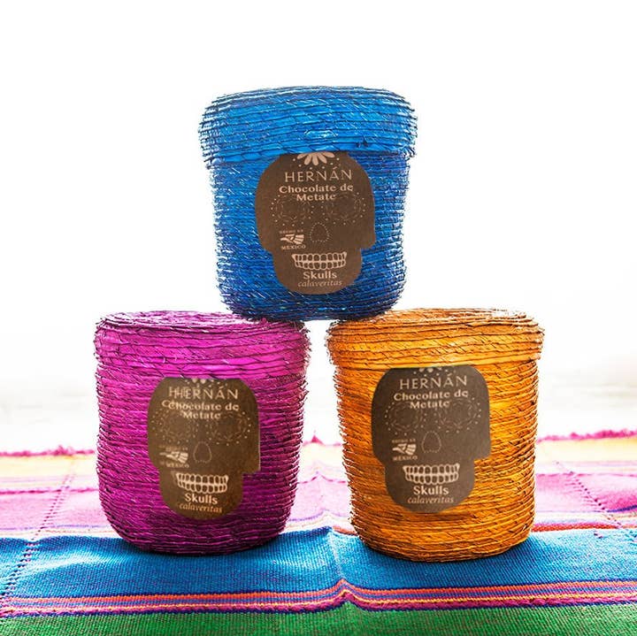  HERNÁN – Großhandel Kakao/Heiße Schokolade – Zimtschokoladen-Calaveras Schädel im Korb – 240 g0