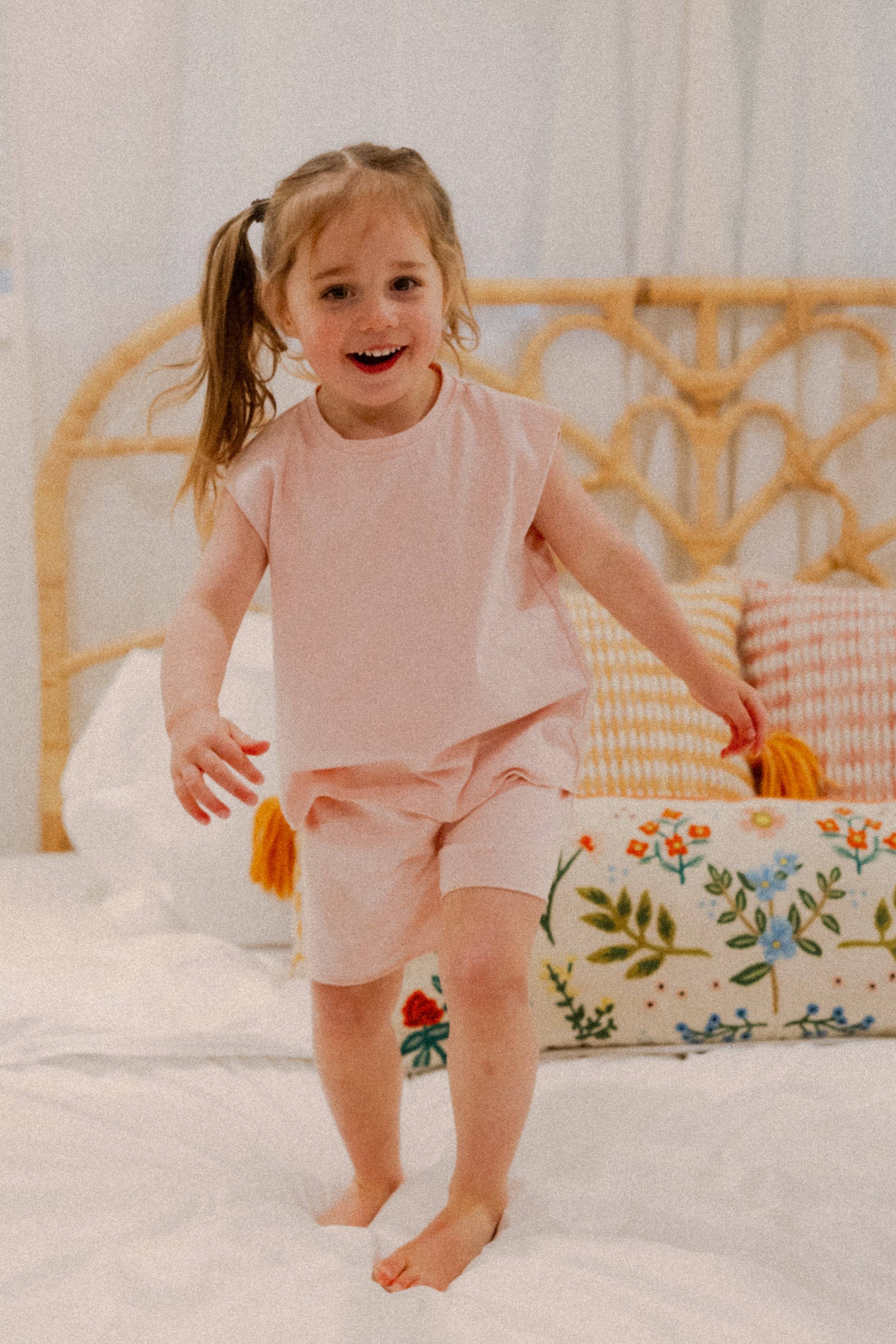 Winnie + Crew - Wholesale Top & Short Set - Kids - Remy Set in Pink2