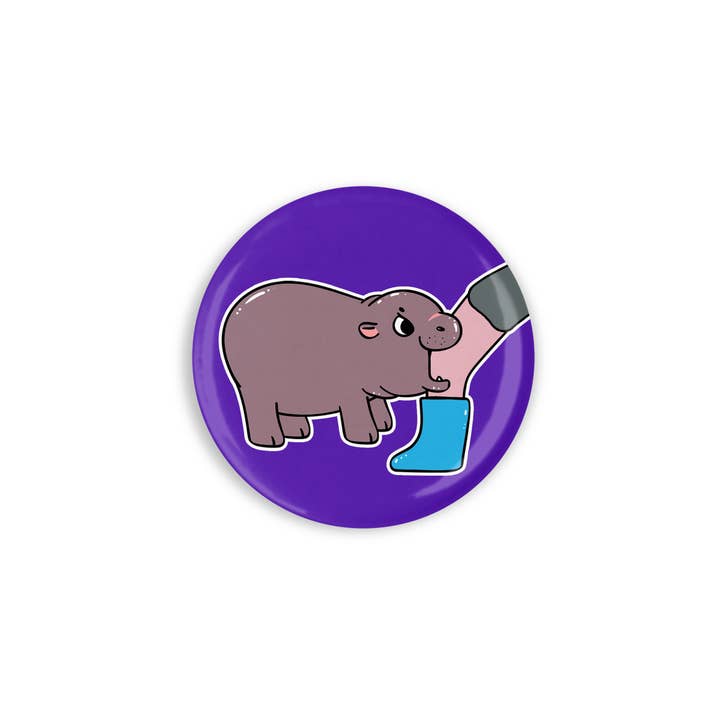 Prickly Cactus Collage - Wholesale Lapel Pin/Button - Cute Moo Deng Pygmy Hippo Buttons