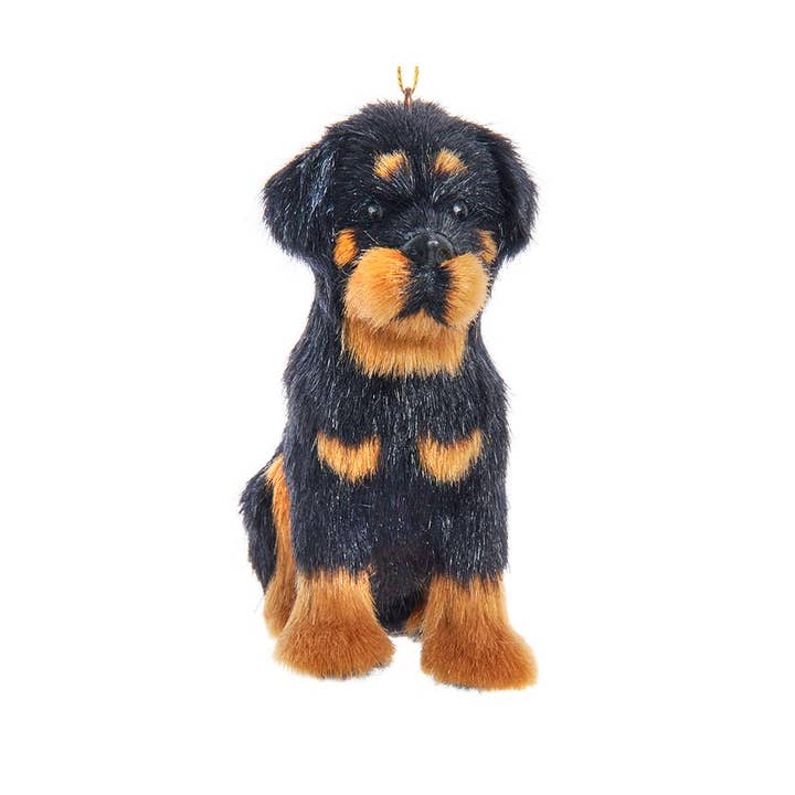 Kurt S. Adler, Inc. - Wholesale Ornament - 3.5X3"FURRY ROTTWEILER DOG ORNAMENT