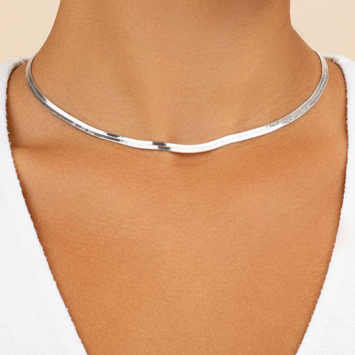 Sterling Forever - Wholesale Link & Chain Necklace - Herringbone Chain Necklace19