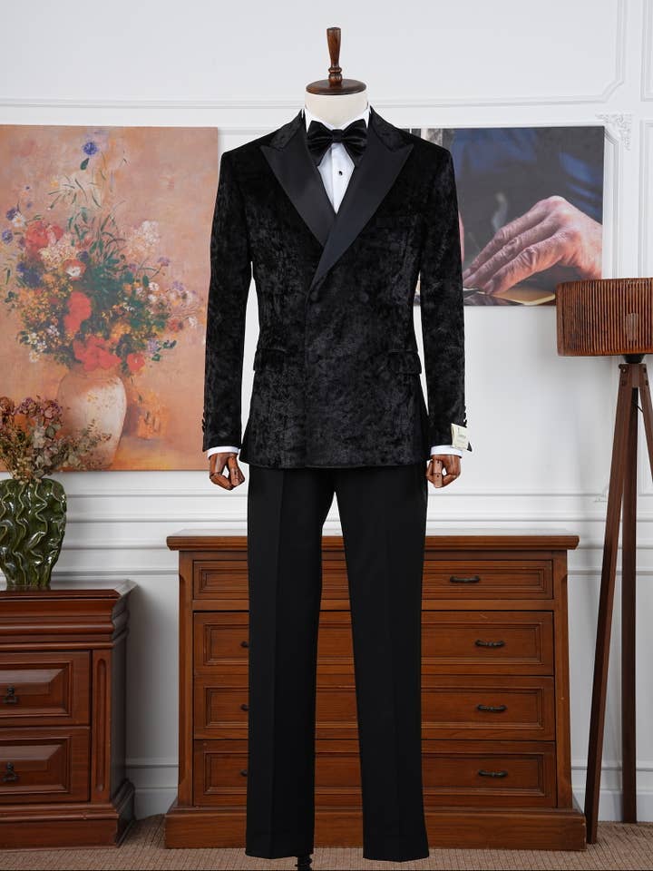 The Nocturne Luxury Limited Edition black Velvet Tuxedo for wholesale by parez suits