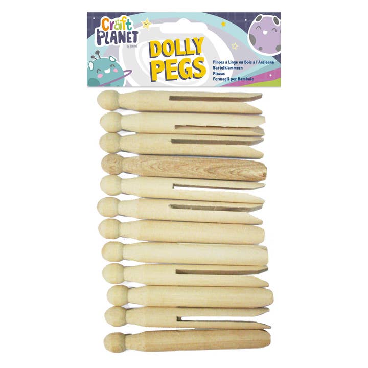 Craft Planet Dolly Pegs, 12 Pieces Natural Craft Accessories for wholesale by West Design Products UK