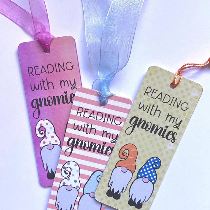 Reading With My Gnomies Bookmark | Reading Gnomes Bookmark for wholesale by Readers Gonna Read