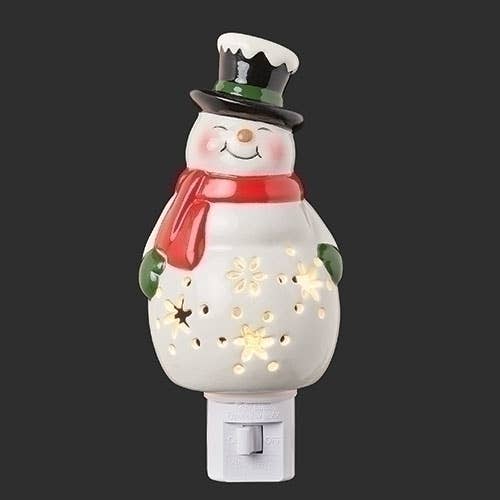 Roman - Wholesale Night Light - 6.5"H Snowman Nightlight with Snowflake Belly; Swivel Plug