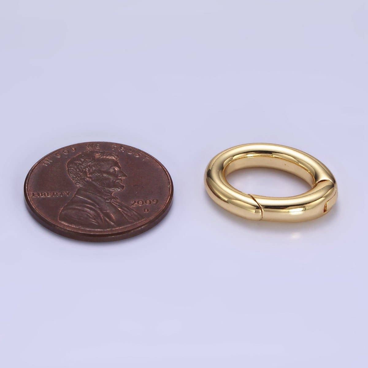 Aim Eternal - Wholesale Clasp - Oval Hinged Ring Push Gate Clasps 14k Gold Filled Spring Gate Clasp Charm Holder Z-6792