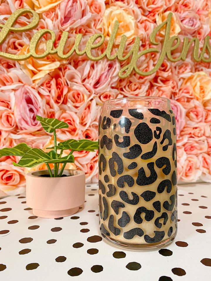 Cheetah Print Beer Can Coffee Mug for wholesale by Lovely JEN's Designs