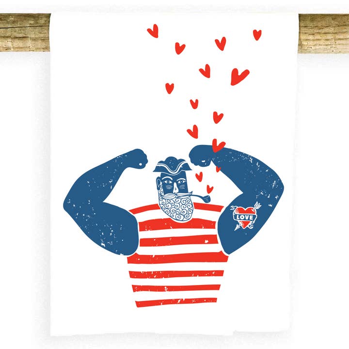 Serviette Love Sailor pour la vente par Potluck Press