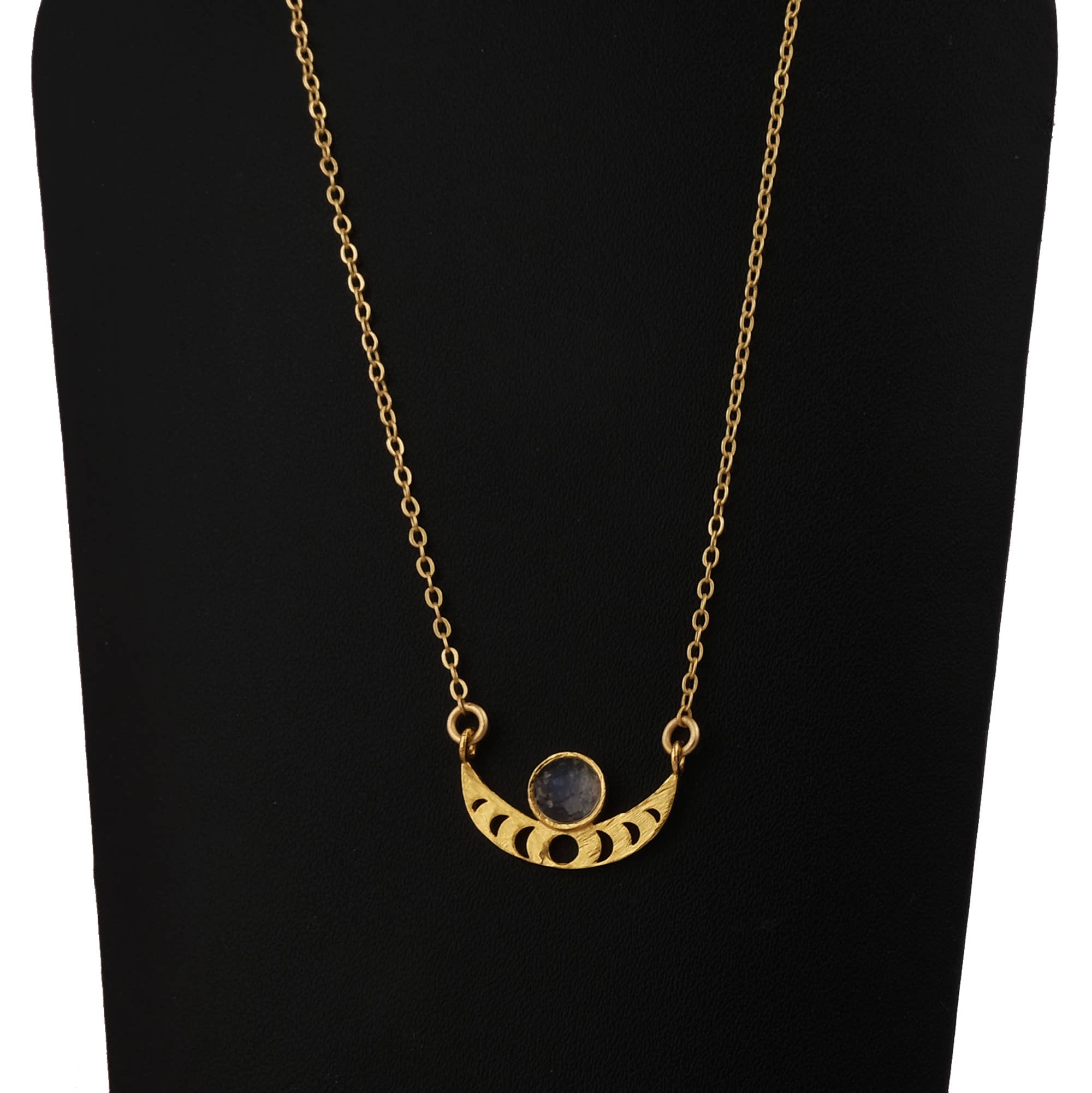 El Joyero – wholesale Pendant/charm necklace – Opalite Designer Gold Plated Lunar Moon Chain Necklace1