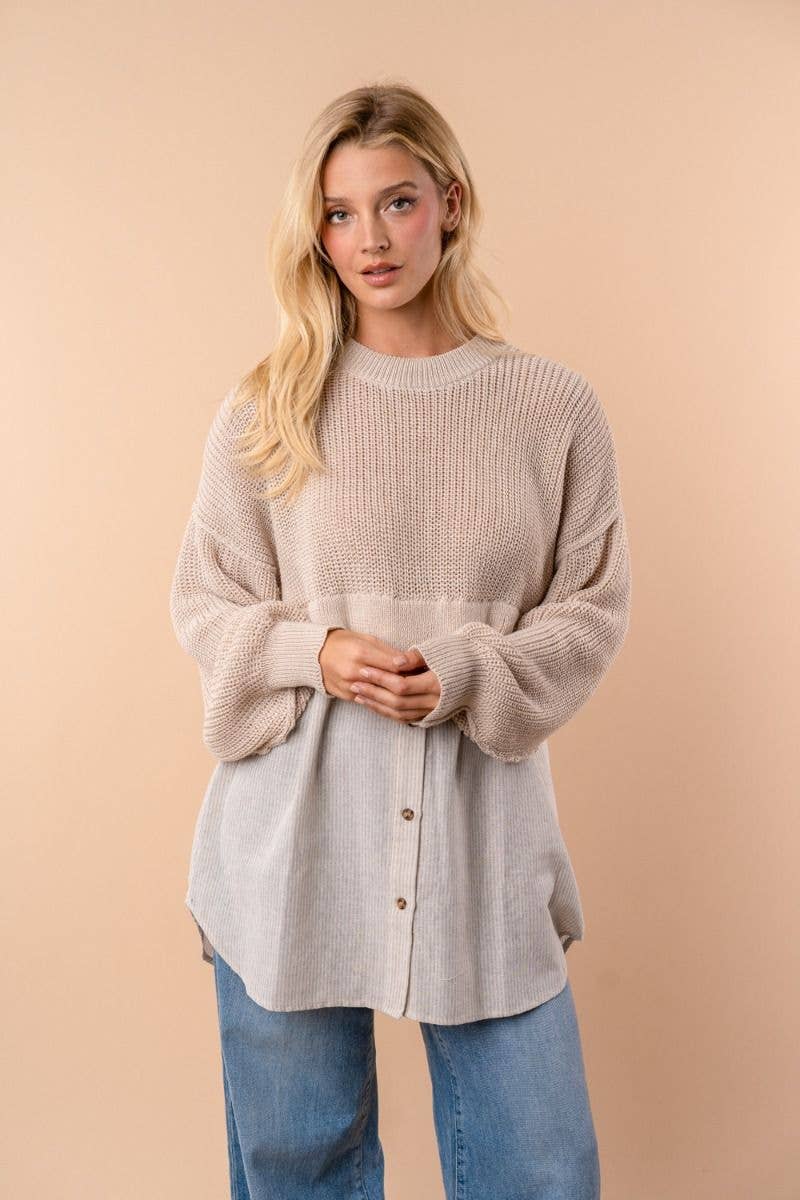 Pietra Maglione a Maniche Lunghe in Maglia Tinta Unita T10522 in vendita all'ingrosso su Faire3