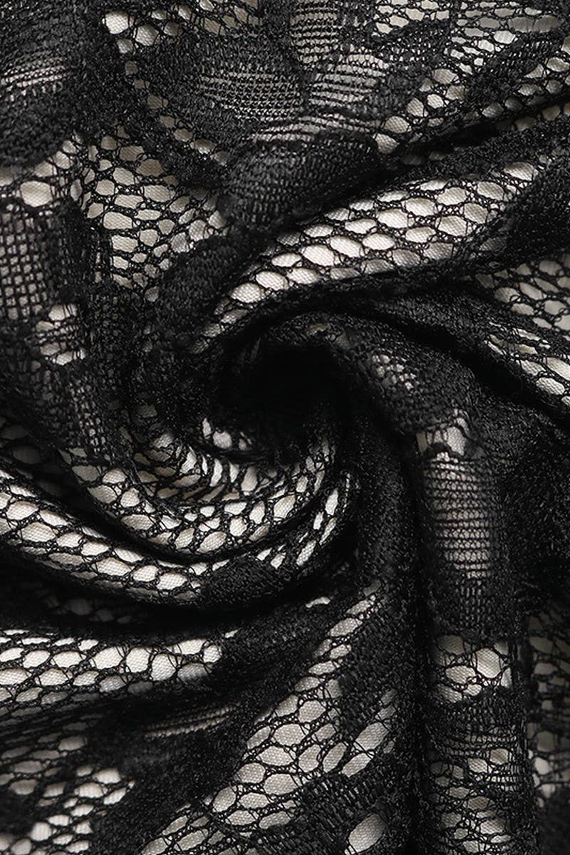 BLACK CWSBS0204_SEXY LACE HALTER V-NECK BODYSUIT for wholesale on Faire8