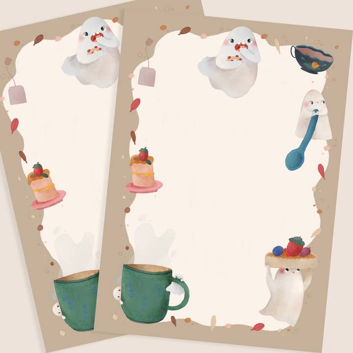 Bloco de Notas A6 Pequenos Fantasminhas por atacado de aPenas Illustrator