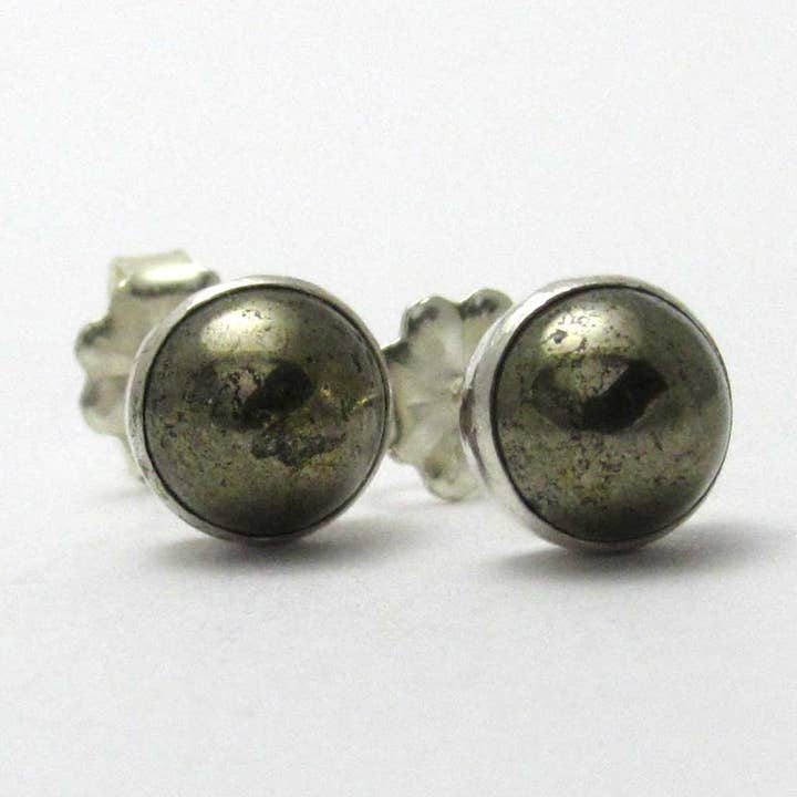 Clous d'oreilles en pyrite de 6 mm pour la vente par The ExCB
