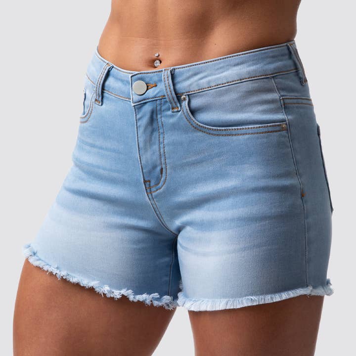 FLEX Stretchy Jean Short (Light Wash) for wholesale by Born Primitive