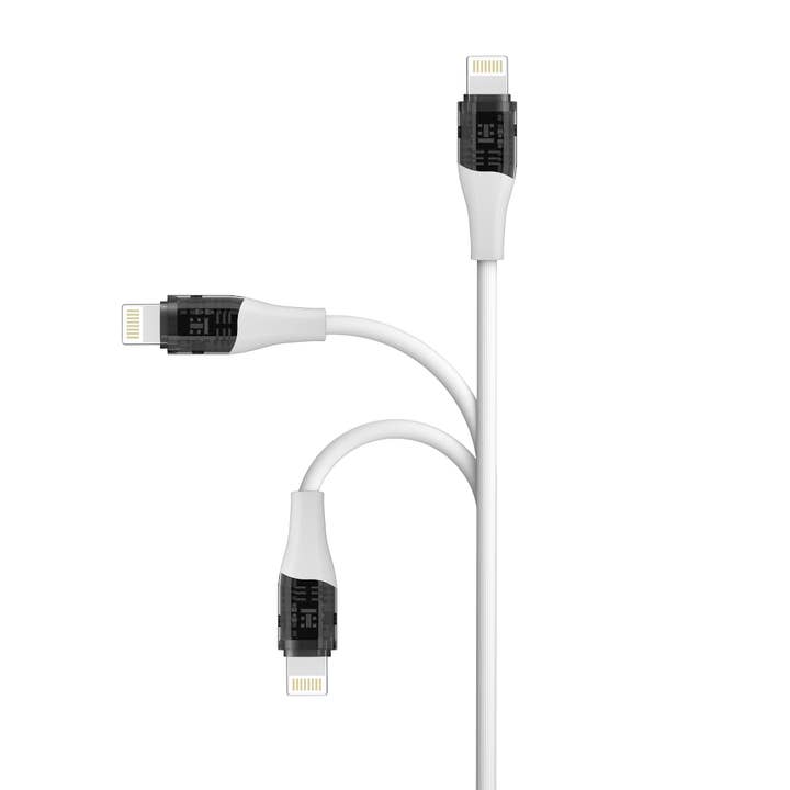 LAX Gadgets - Wholesale Charging cable - MFi Iphone Cable 4 Ft Clear Connectors Linear Retail Pack1