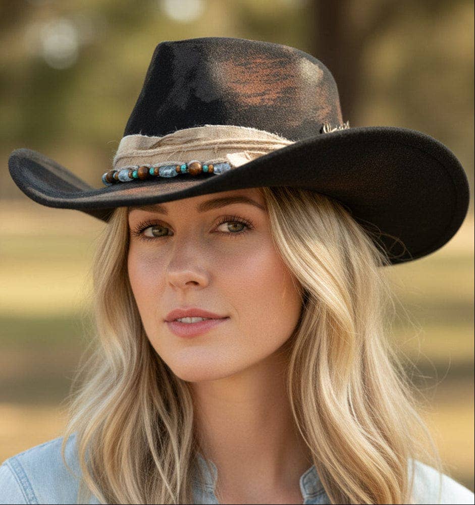 MiMi Wholesale - Wholesale Cowboy Hat - Women's - MH0274 Vintage Shapeable Cowboy/Fedora Hat0