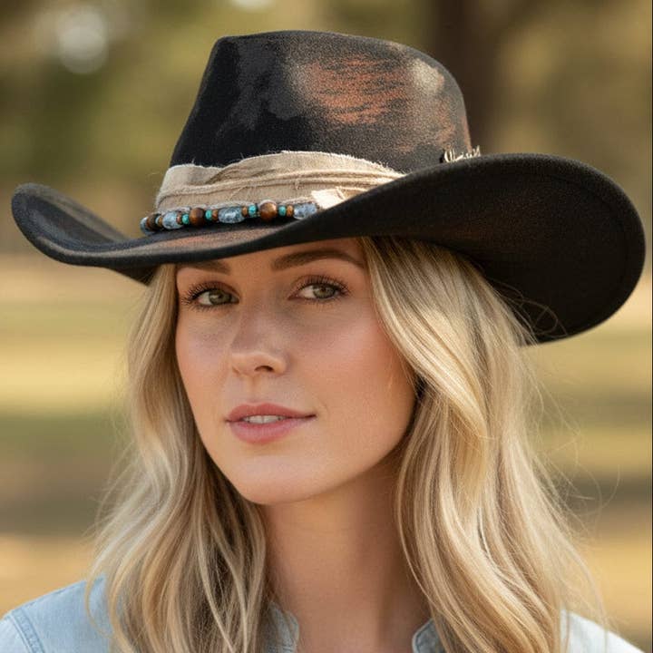 MiMi Wholesale - Wholesale Cowboy Hat - Women's - MH0274 Vintage Shapeable Cowboy/Fedora Hat