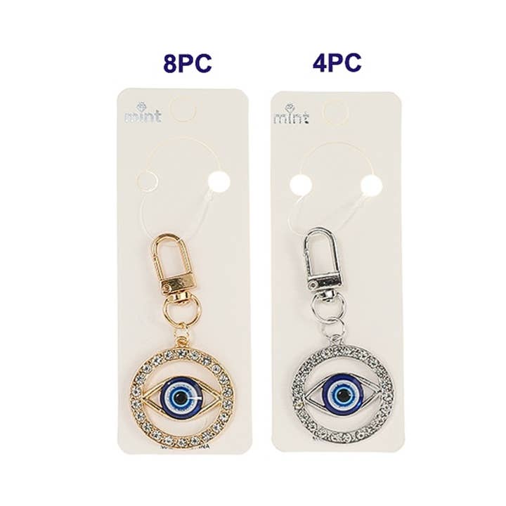 Atlas Fashion - Wholesale Keychain - Women's - Rhinestone Evil Eye Circle Keychain1