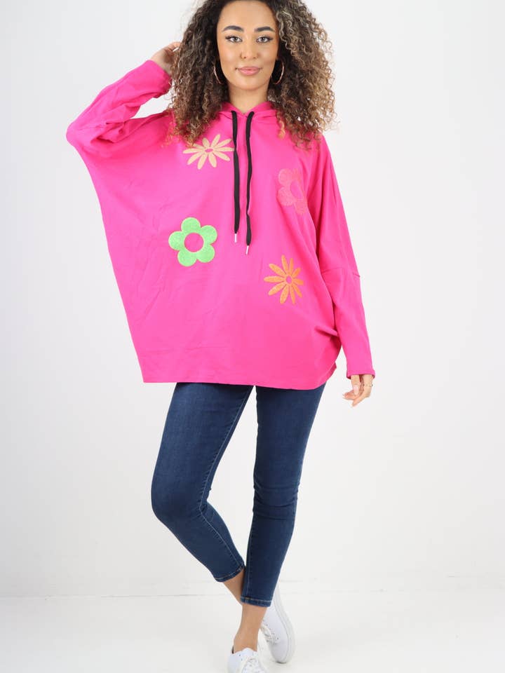 Miss Bold – wholesale Tunika - Dam – Italiensk Ditsy tunika med huva med blommönster