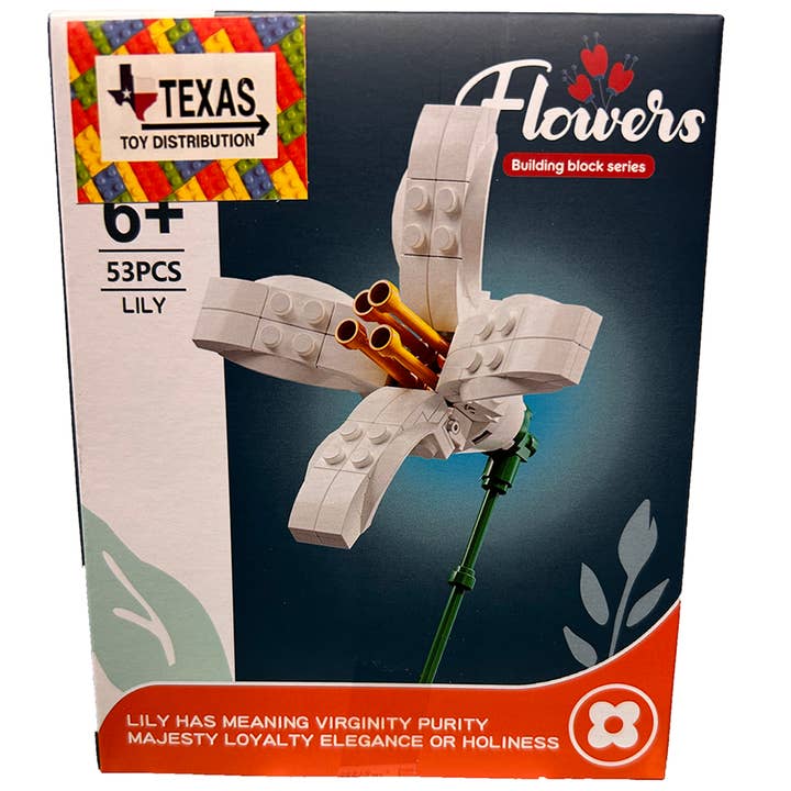 Texas Toy Distribution - Wholesale Building Set - Kids - Flowers Building Brick Display Set, x3 of each Style