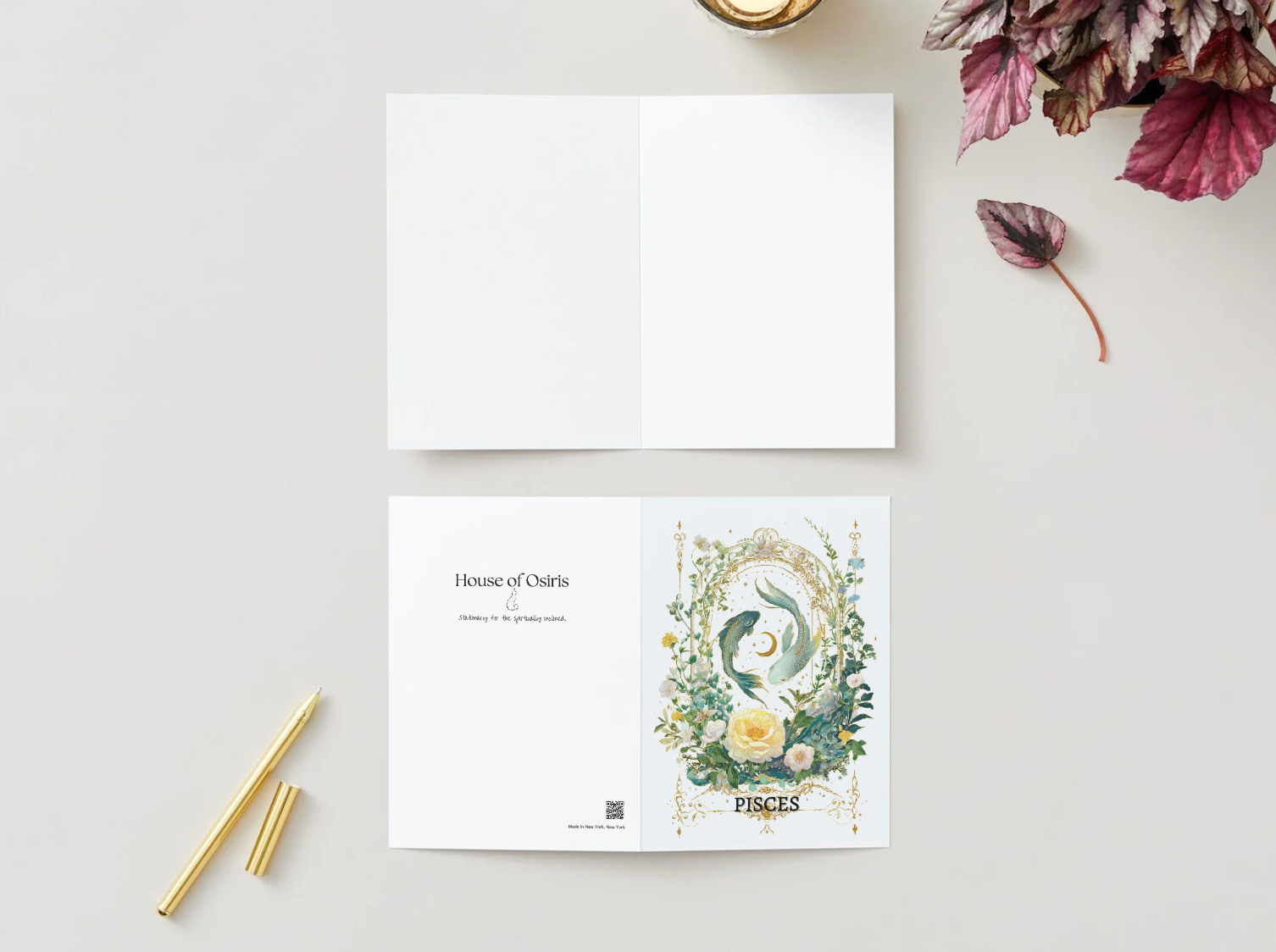 House of Osiris - Vendita all'ingrosso Biglietti di auguri - Pesci (19 febbraio – 20 marzo) Biglietto di Compleanno Zodiacale Astrologico | Interno Vuoto per Auguri di Compleanno Personalizzati3