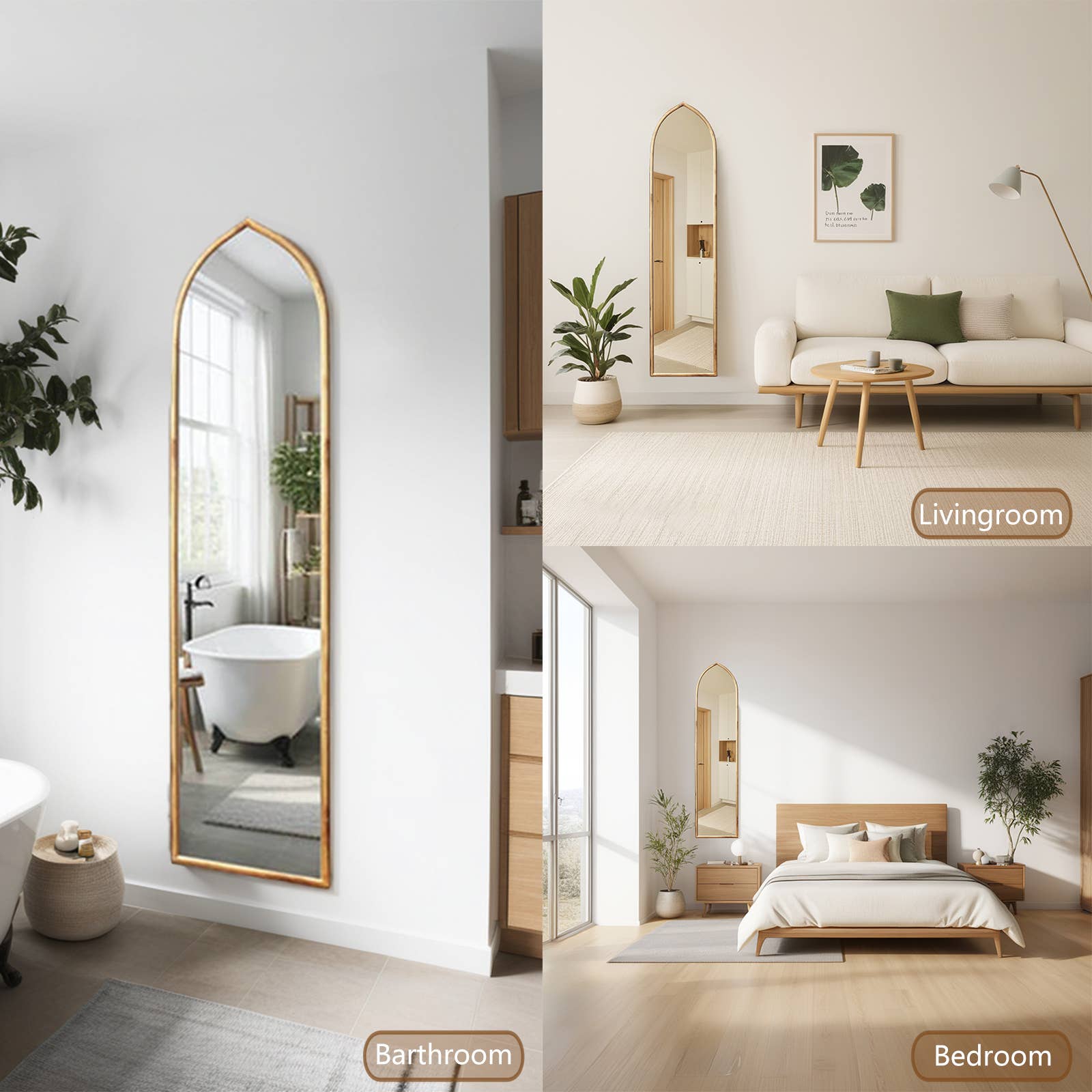 Paris Loft Inc - Vente Miroir mural - Miroir sur Pied Mural Grande Taille avec Cadre en Métal4