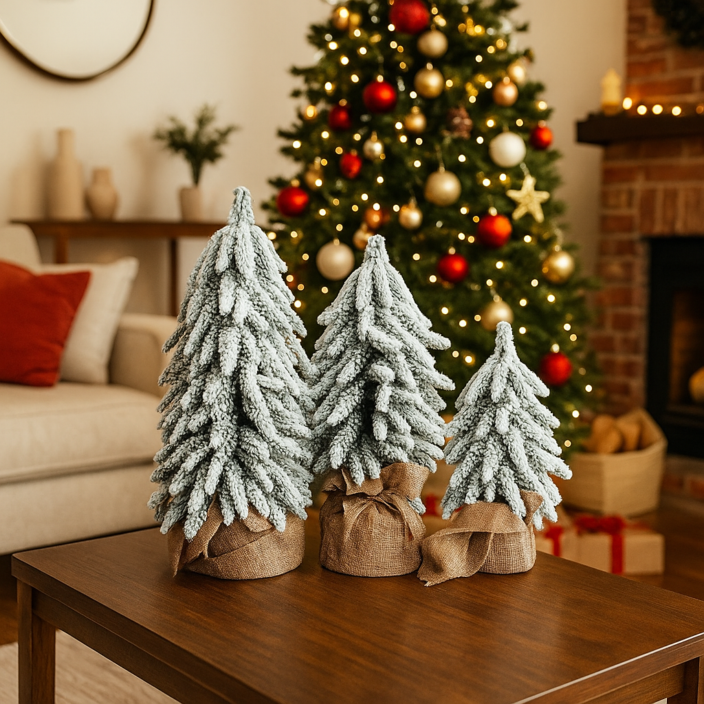 Gia Roma - Wholesale Christmas Decoration - Flocked Snow Christmas Tree Set | Rustic Winter Wonderland10
