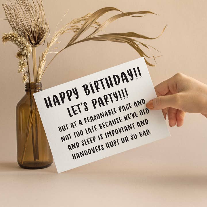 Let's Party at a Reasonable Pace Birthday Card for wholesale by The Card Aisle