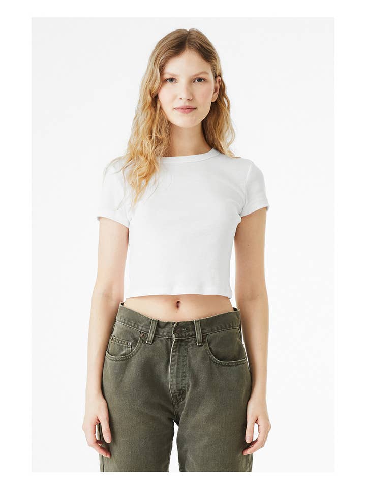 Total Apparel - Wholesale T-Shirt - Women's - Bella Canvas Ladies' Micro Ribbed Baby Tee | Cropped | 101016
