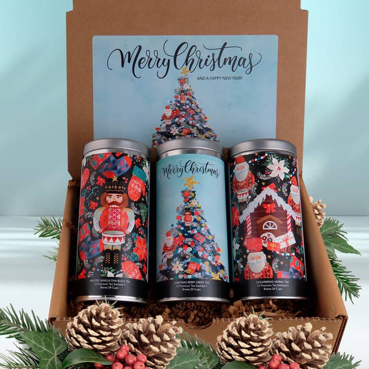 Joyeux Noël
Coffret cadeau pour thé pour la vente par The Tea Can Company