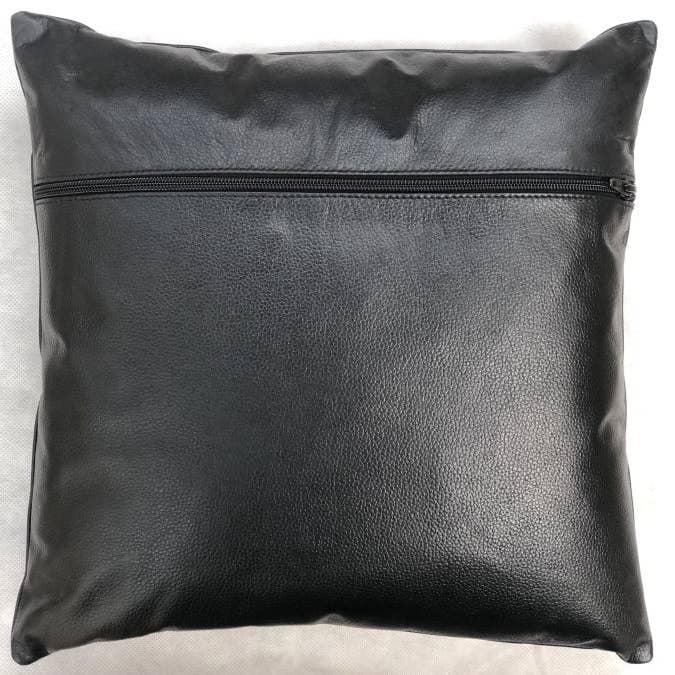 Kussenkussen van echt leer, zwart, 12 cm x 12 inch voor wholesale door Luxorate