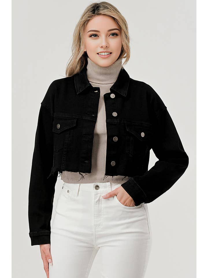 I&M JEAN, INC. - Wholesale Denim Jacket - Women's - M7190J - Cropped Denim Jacket5